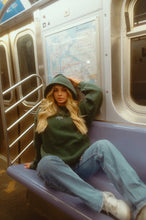 Load image into Gallery viewer, "CAMBERGANG" GREEN 3D Metallic Stone Washed / Distressed Hoodie