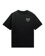 Load image into Gallery viewer, "OUTLINE CHROME HEART" BLACK PREMIUM HEAVYWEIGHT TEE