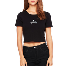 Load image into Gallery viewer, "SPOOKTOBER SKULLY" FEMALE CROP TEE