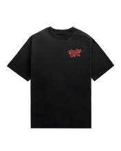 Load image into Gallery viewer, &quot;FLORAL CHROME&quot; BLACK PREMIUM HEAVYWEIGHT TEE
