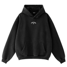 Load image into Gallery viewer, "CAMBERGANG" Black 3D Metallic Stone Washed / Distressed Hoodie

